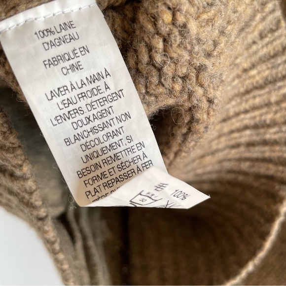 L.L. Bean Brown Lambs Wool Full Zipper Knit Sweater Men’s Size M Reg - Picture 7 of 10